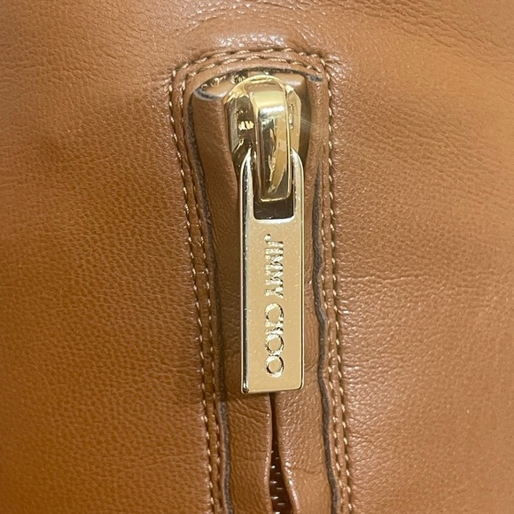 JIMMY CHOO
Bryson 100 Tan Stretch Bonded Fabric Over-The-Knee‎ Boots Tan SZ 35.5 - Picture 12 of 16